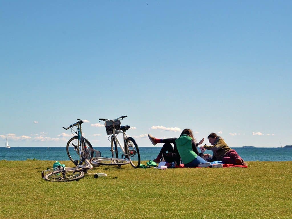 Taking a break during the bike tour