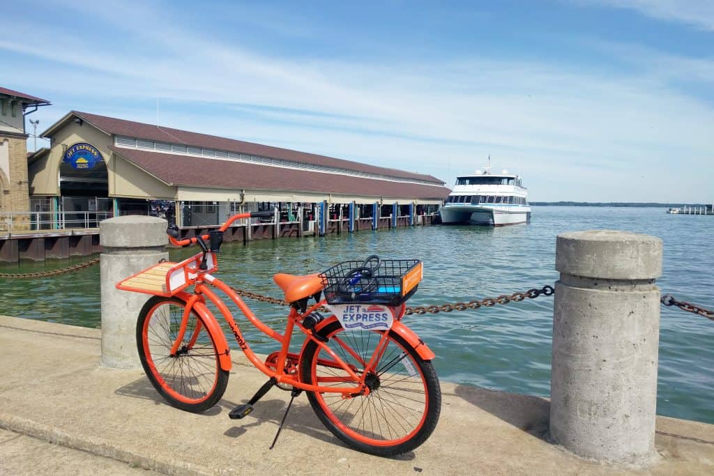 Donkey bike preparing to embark on a Jet Express ferry