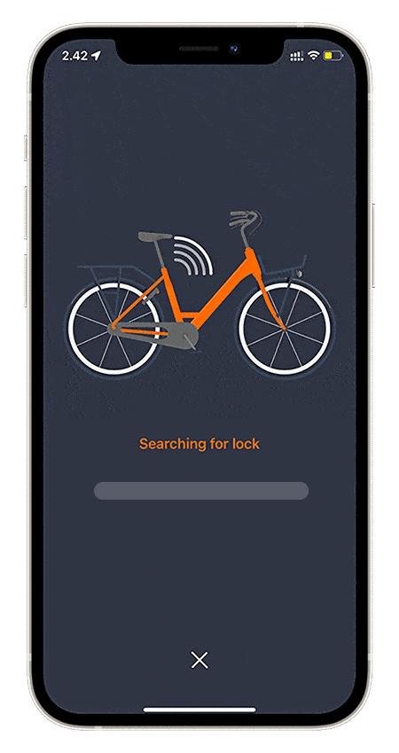 Déverrouillez le vélo depuis votre téléphone