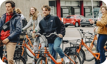 people on the bikes